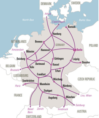 mapa rail europe