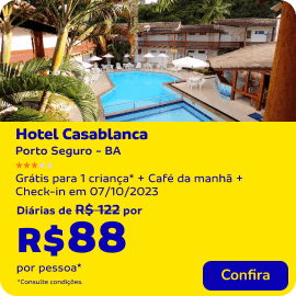 Hotel Casablanca com diárias a partir de R$88 por pessoa* 