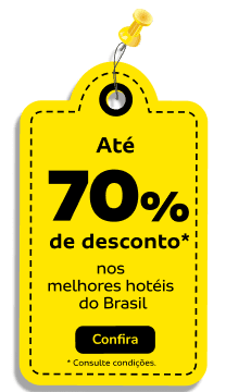 Até 70% de desconto* Nos melhores hotéis do Brasil 