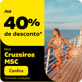 Até 40% de desconto* nos Cruzeiros MSC 