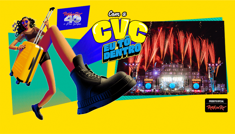 Escolha o pacote de viagem que mais combina com o seu estilo e curta o Rock in Rio sem perrengue. Compre ingressos, passagem e hotel com a CVC.