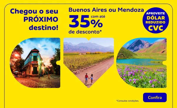 Buenos Aires ou Mendoza com até 35% de desconto!
