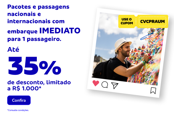 Pacotes e Passagens Nacionais e Internacionais com Embarque IMEDIATO! 